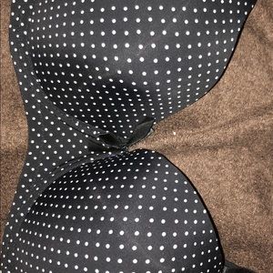 Black polka dot lined underwire bra 40DD